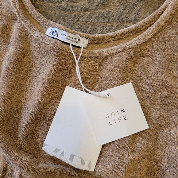 NWT ZARA | Terrycloth Crop Tank Top | Sz. L - Picture 2 of 6